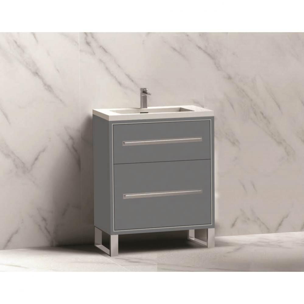 Madeli Pinnacle 24'' Free standing Vanity Cabinet in Studio Grey/HW: Polished Chrome(PC)