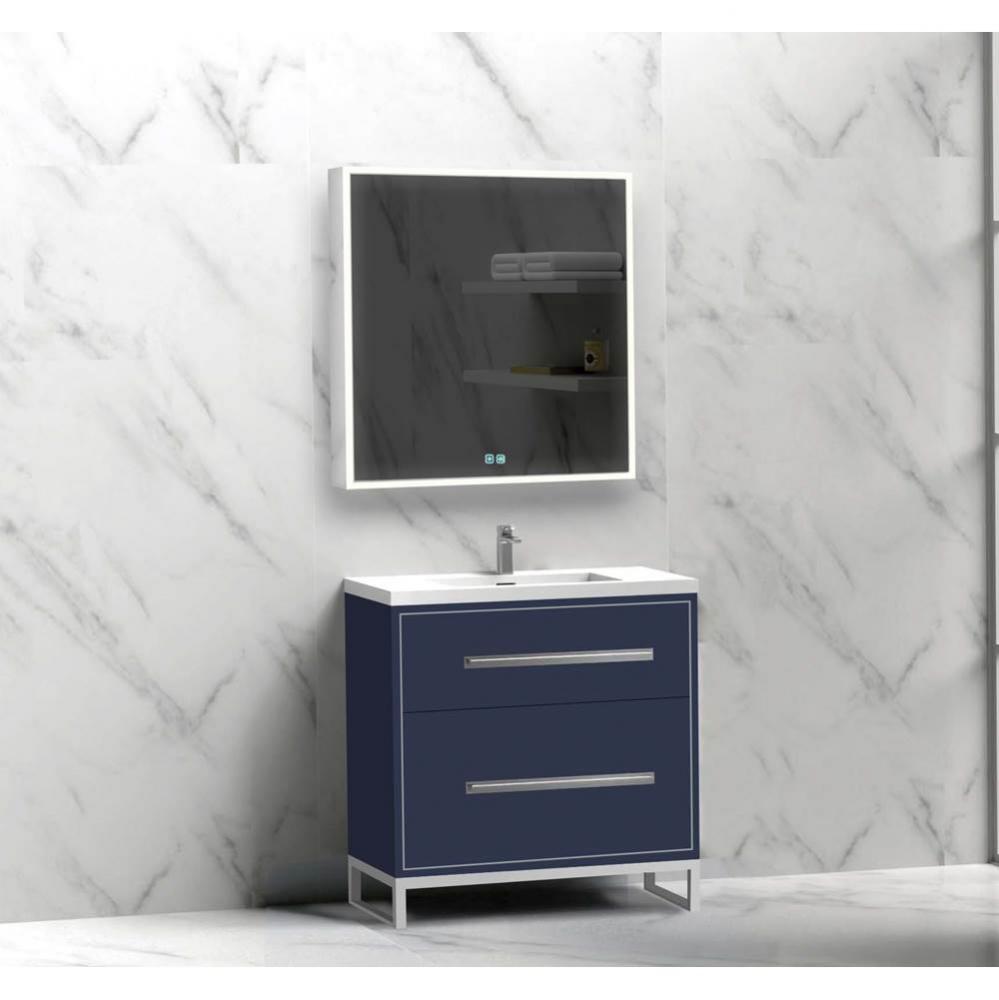 Madeli Pinnacle 30'' Free standing Vanity Cabinet in Sapphire/HW: Polished Chrome(PC)