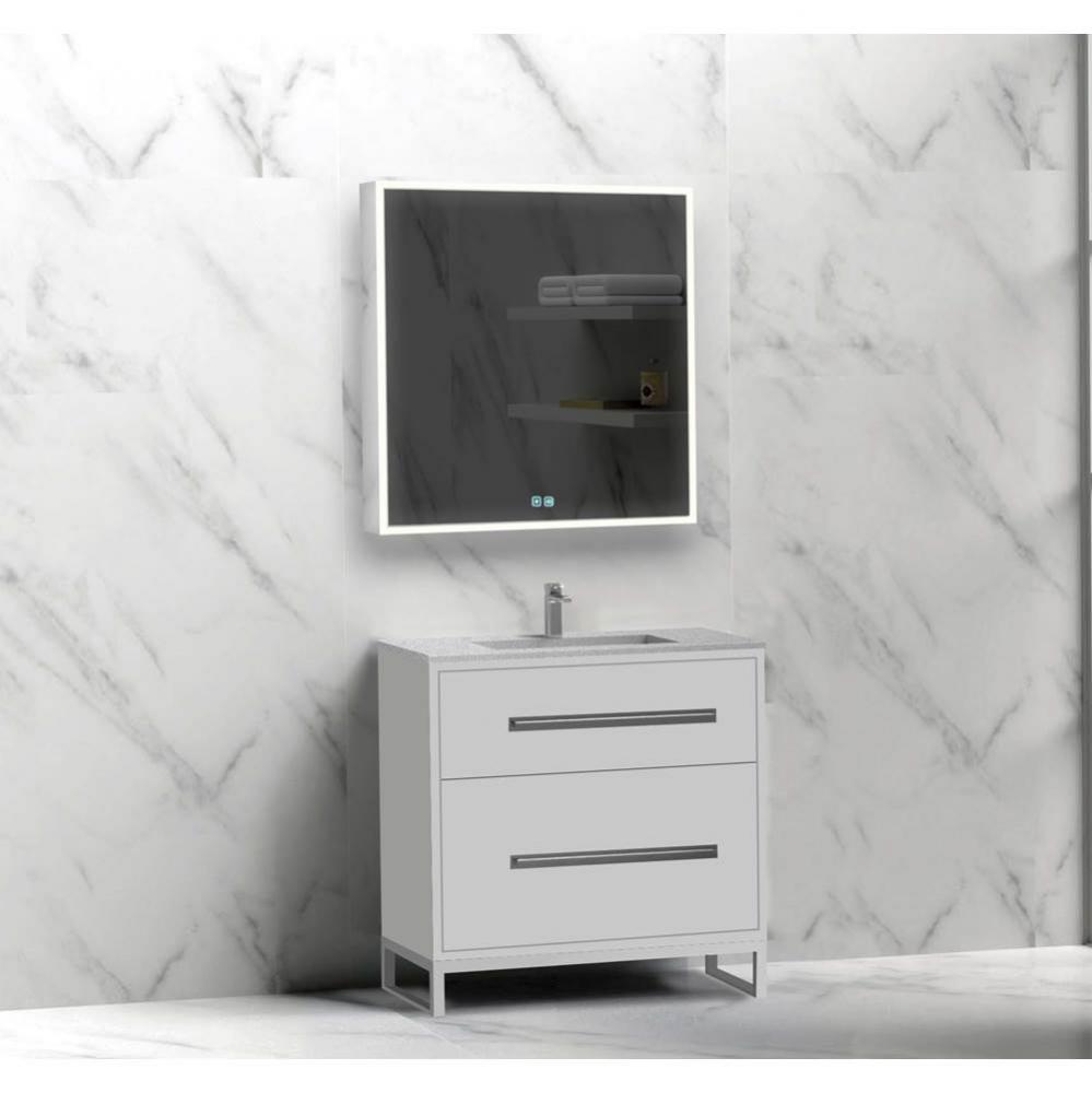 Madeli Pinnacle 30'' Free standing Vanity Cabinet in White/HW: Polished Chrome(PC)