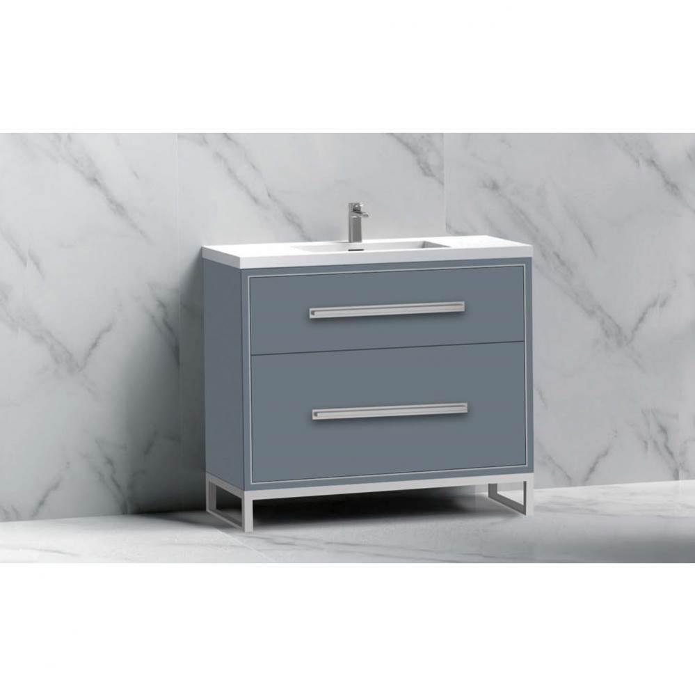 Madeli Pinnacle 36'' Free standing Vanity Cabinet in Studio Grey/HW: Brushed Nickel(BN)