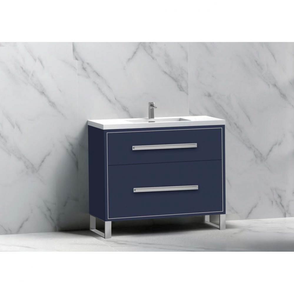 Madeli Pinnacle 36'' Free standing Vanity Cabinet in Sapphire/HW: Polished Nickel(PN)