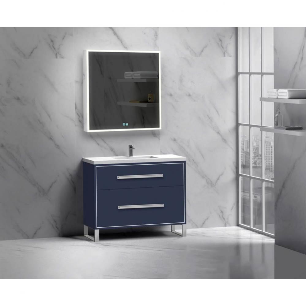 Madeli Pinnacle 42'' Free standing Vanity Cabinet in Sapphire/HW: Brushed Nickel(BN)