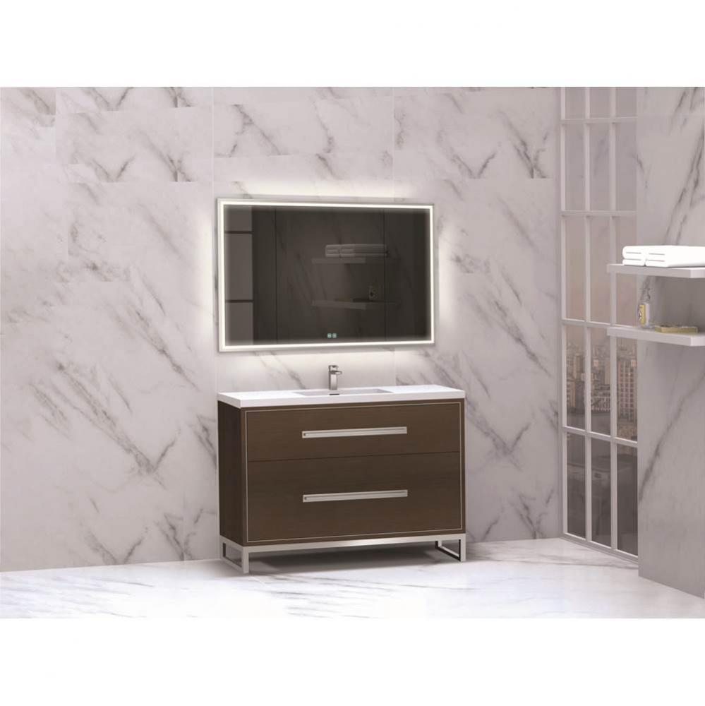 Madeli Pinnacle 48C'' Free standing Vanity Cabinet in Walnut/HW: Polished Chrome(PC)