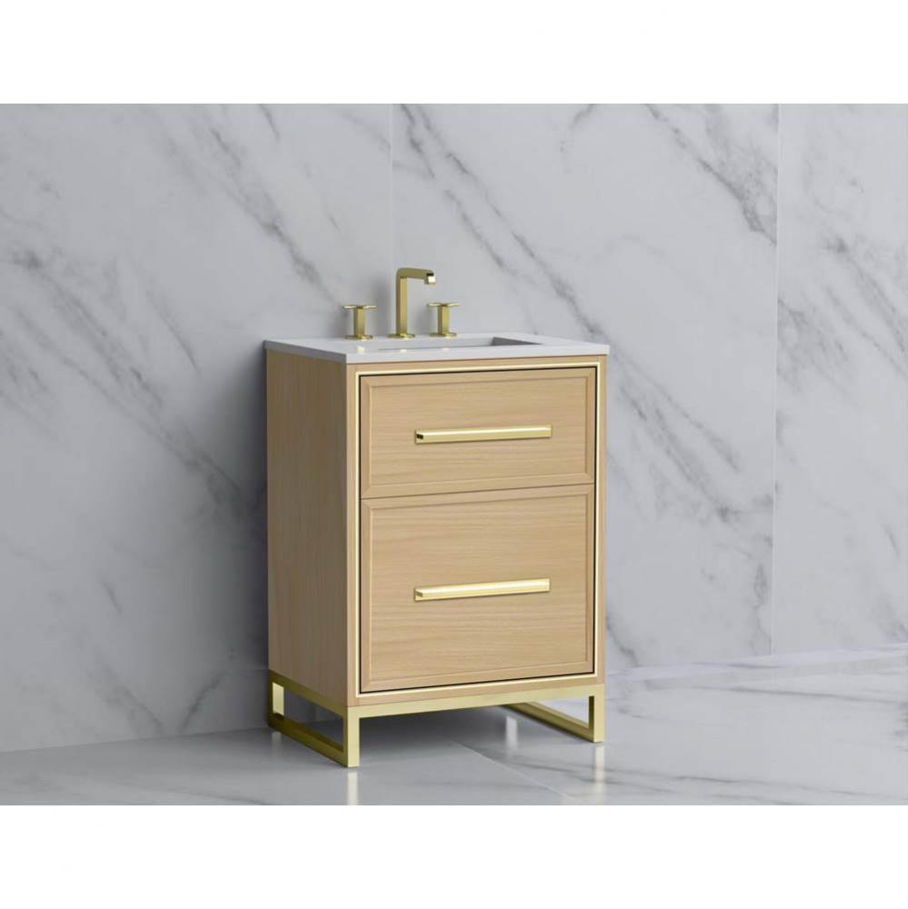 Madeli Profile 24'' Free standing Vanity Cabinet in Natural Oak/HW: Handle & Feet Ma