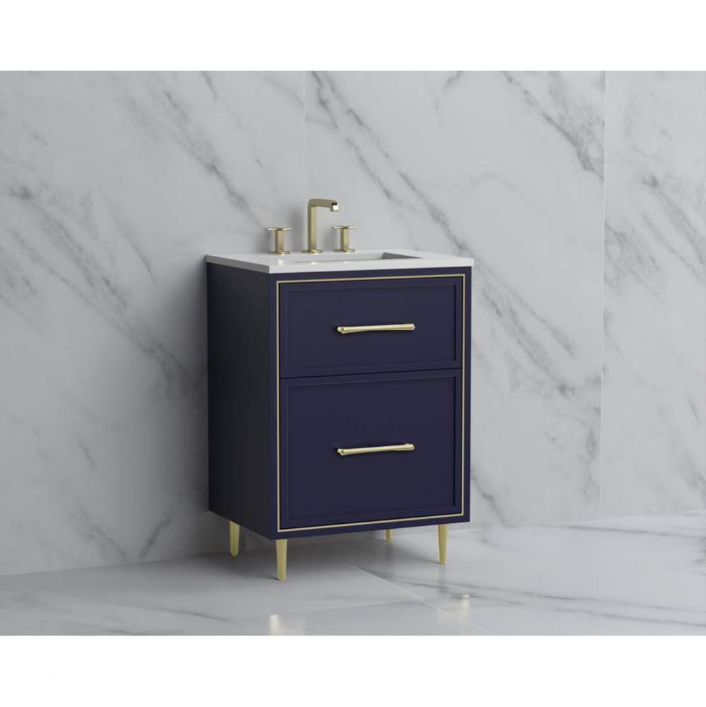 Madeli Profile 24'' Free standing Vanity Cabinet in Sapphire/HW: Handle & Feet Brush