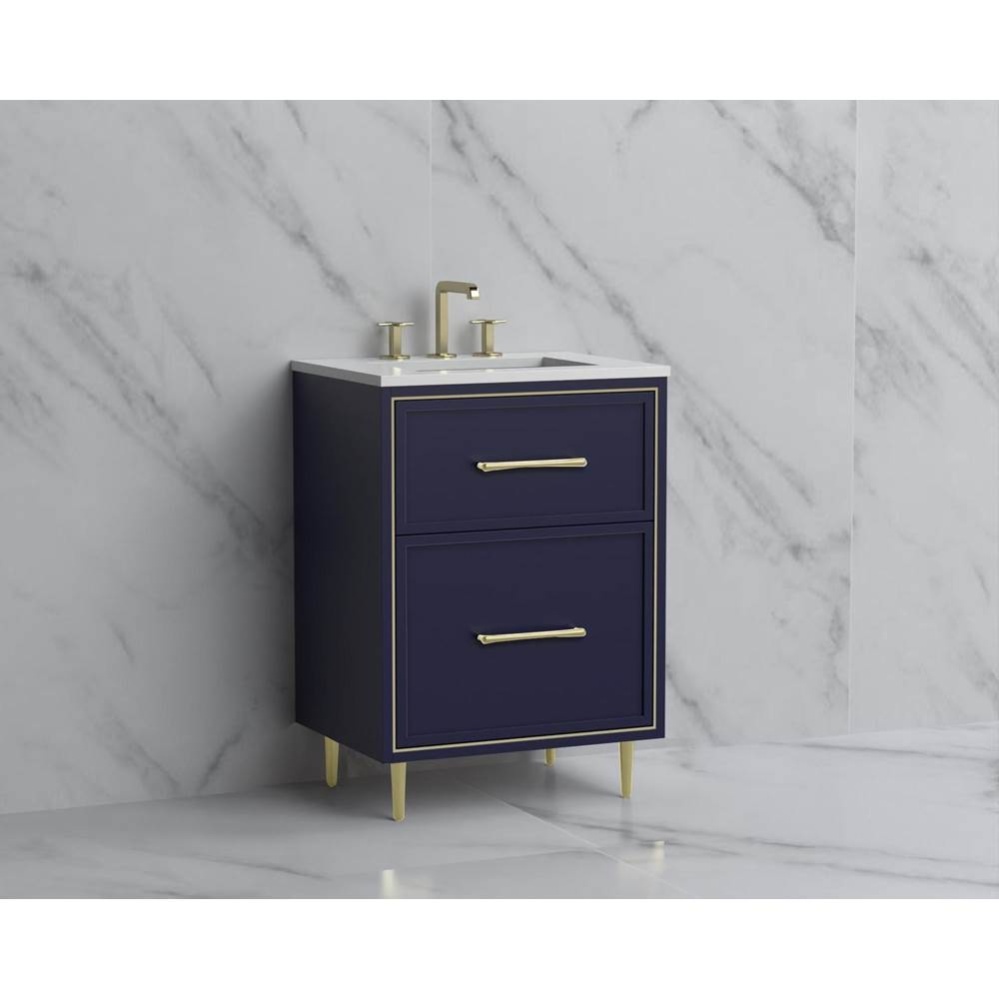 Profile 24'' Free standing Vanity Cabinet in Sapphire/HW: Polished Chrome(PC)