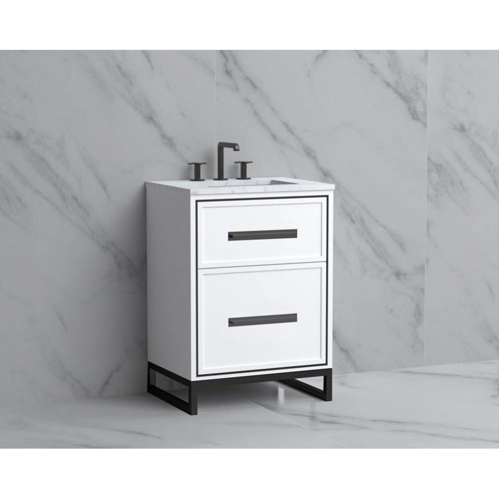 Profile 24'' Free standing Vanity Cabinet in White/HW: Polished Chrome(PC)