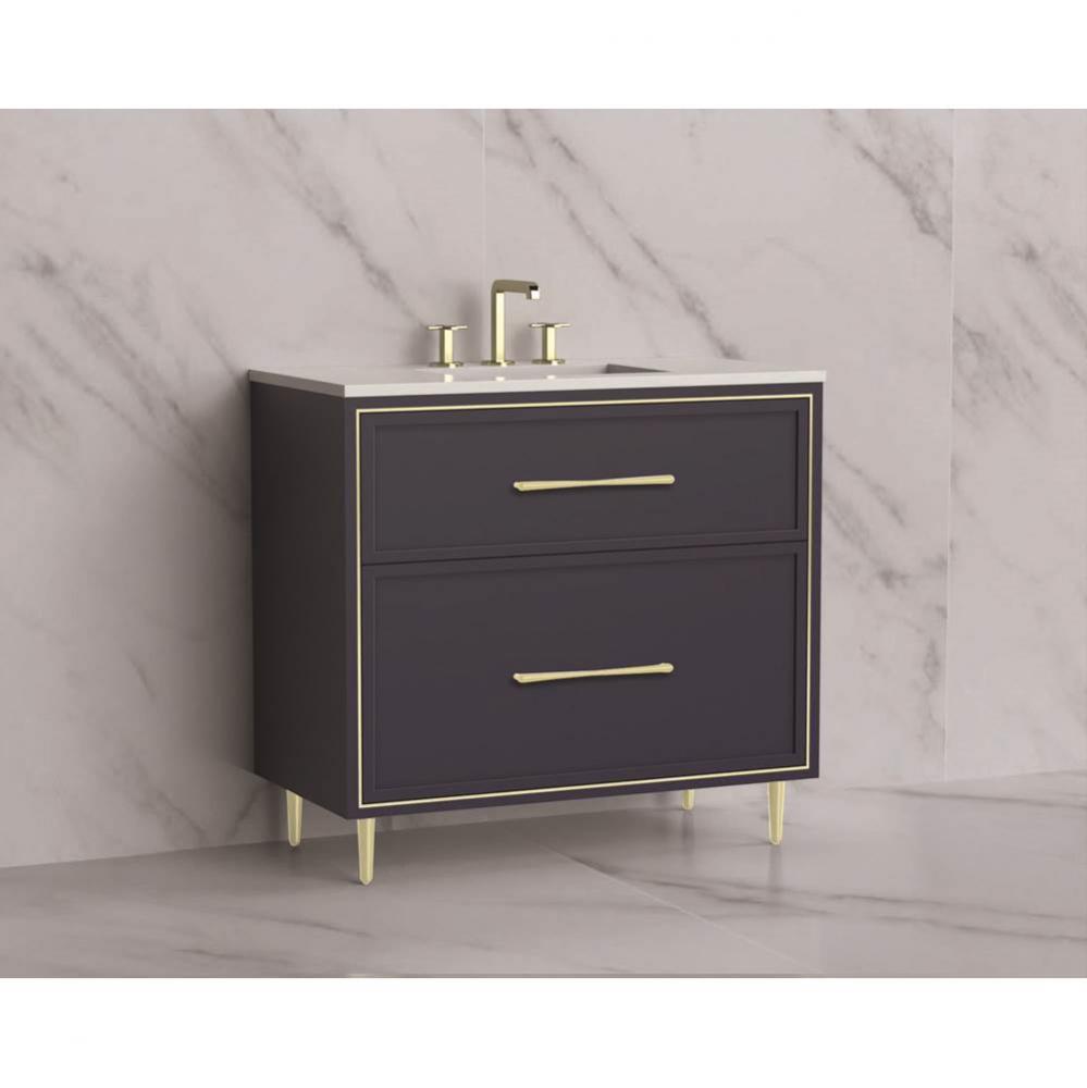 Madeli Profile 36'' Free standing Vanity Cabinet in Sapphire/HW: Handle & Feet Satin
