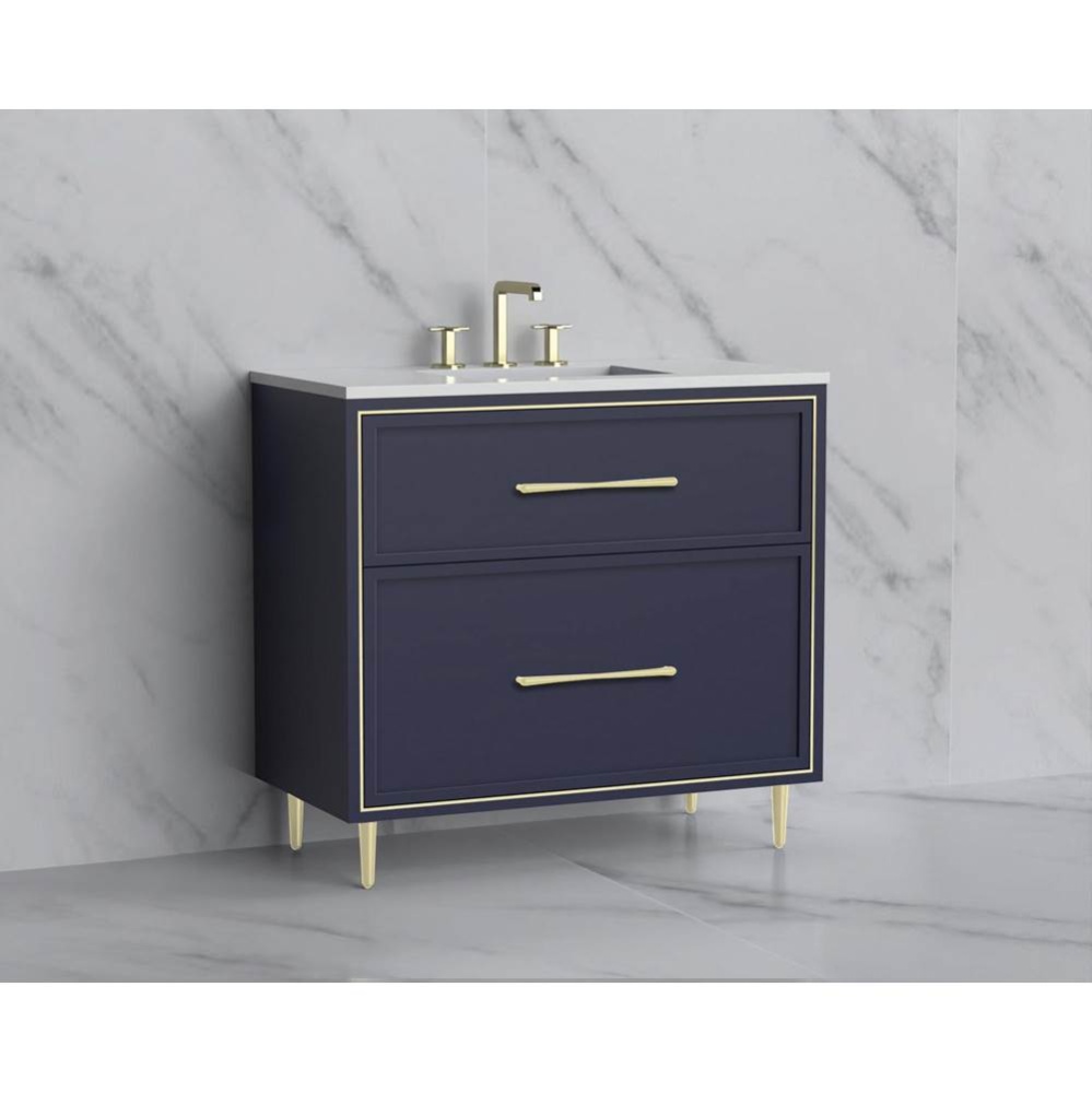 Profile 36'' Free standing Vanity Cabinet in Sapphire/HW: Polished Chrome(PC)