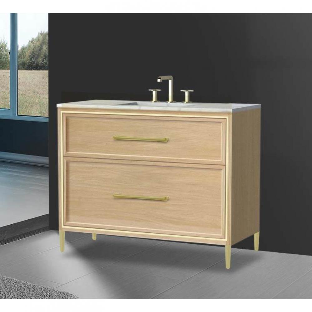 Profile 42'' Free standing Vanity Cabinet in Natural Oak/HW: Polished Chrome(PC)