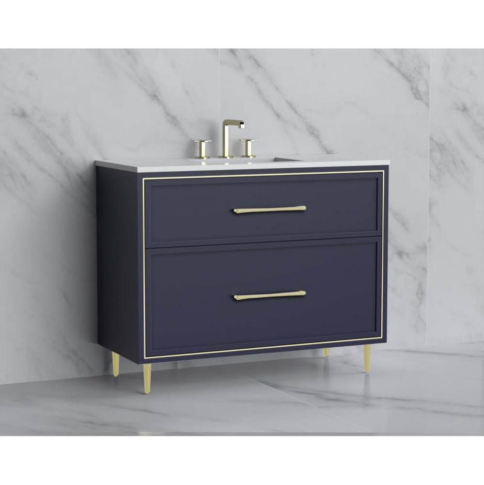 Madeli Profile 42'' Free standing Vanity Cabinet in Sapphire/HW: Handle & Feet Satin