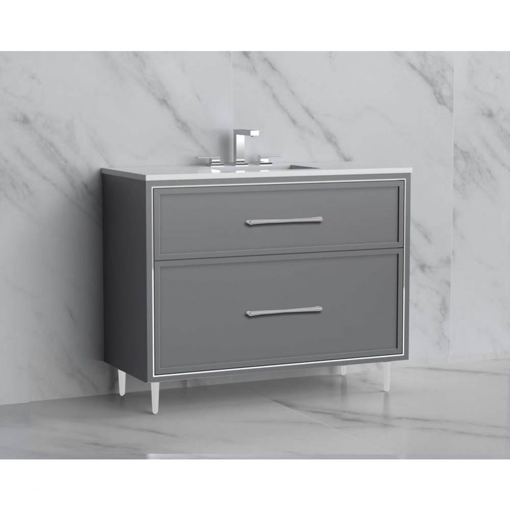 Madeli Profile 42'' Free standing Vanity Cabinet in Studio Grey/HW: Handles/Feet in Matt