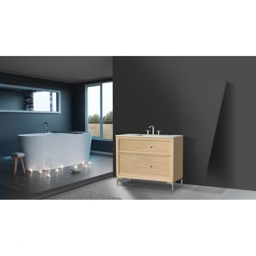 Madeli Profile 42'' Free standing Vanity Cabinet in Natural Oak/HW: Handle & Feet Ma
