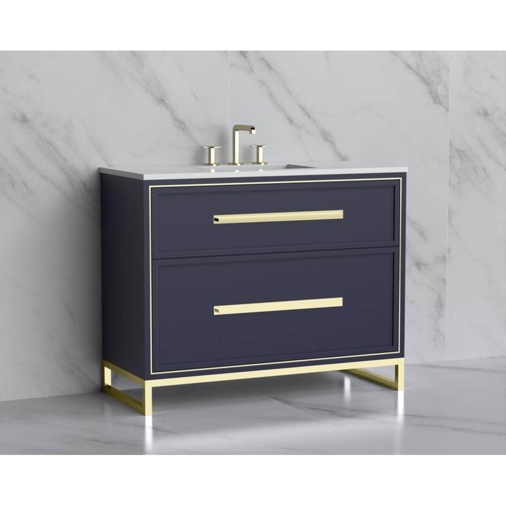 Profile 42'' Free standing Vanity Cabinet in Sapphire/HW: Polished Chrome(PC)