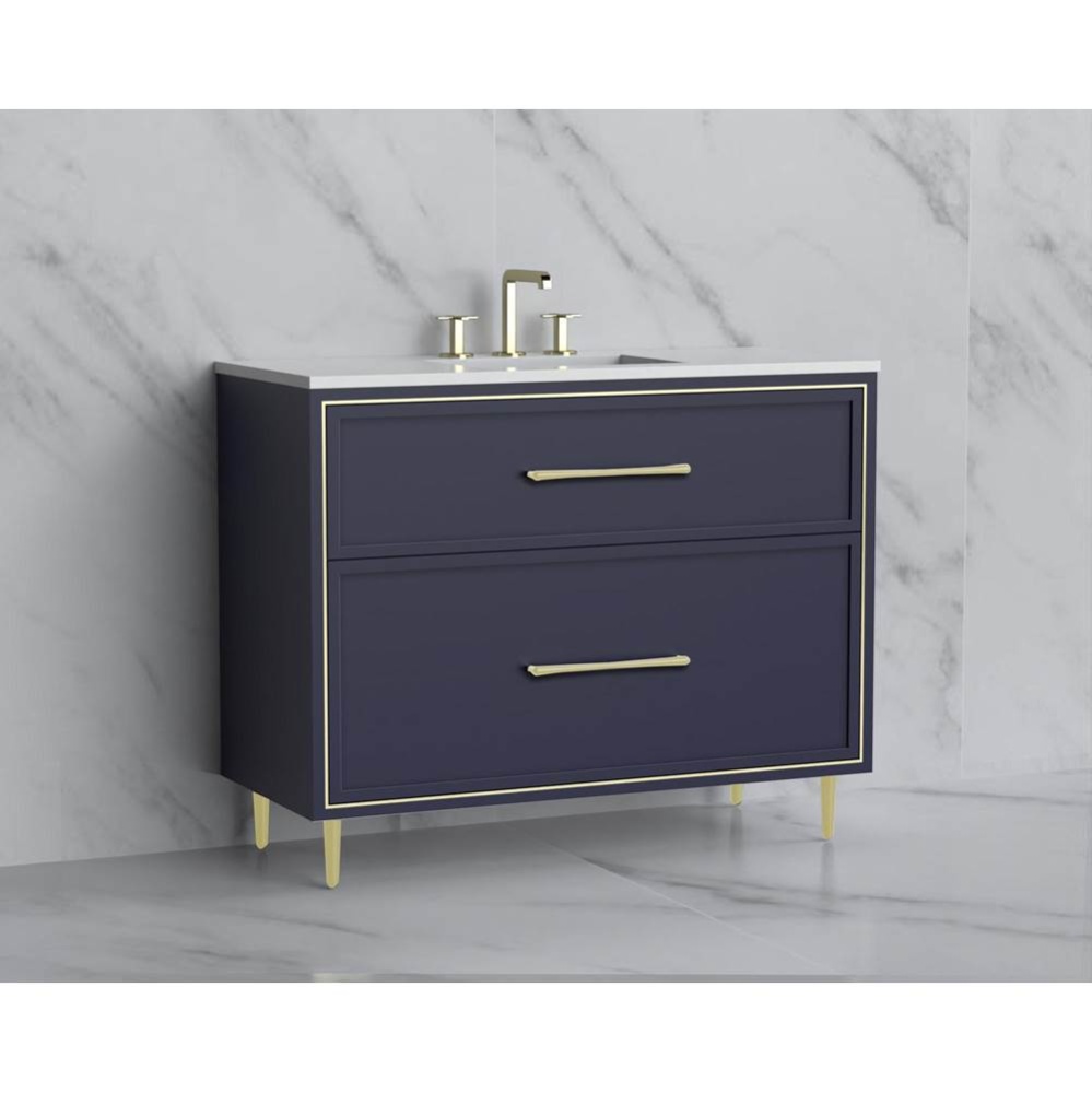 Profile 42'' Free standing Vanity Cabinet in Sapphire/HW: Polished Chrome(PC)