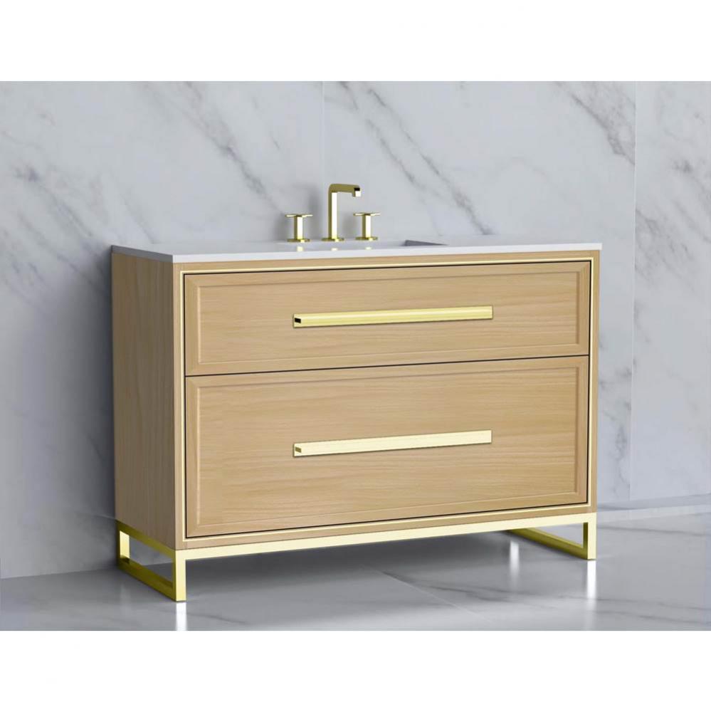 Madeli Profile 48C'' Free standing Vanity Cabinet in Natural Oak/HW: Handle & Feet P