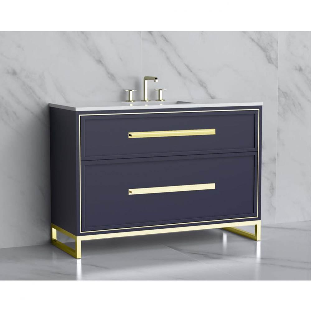 Madeli Profile 48C'' Free standing Vanity Cabinet in Sapphire/HW: Handle & Feet Sati