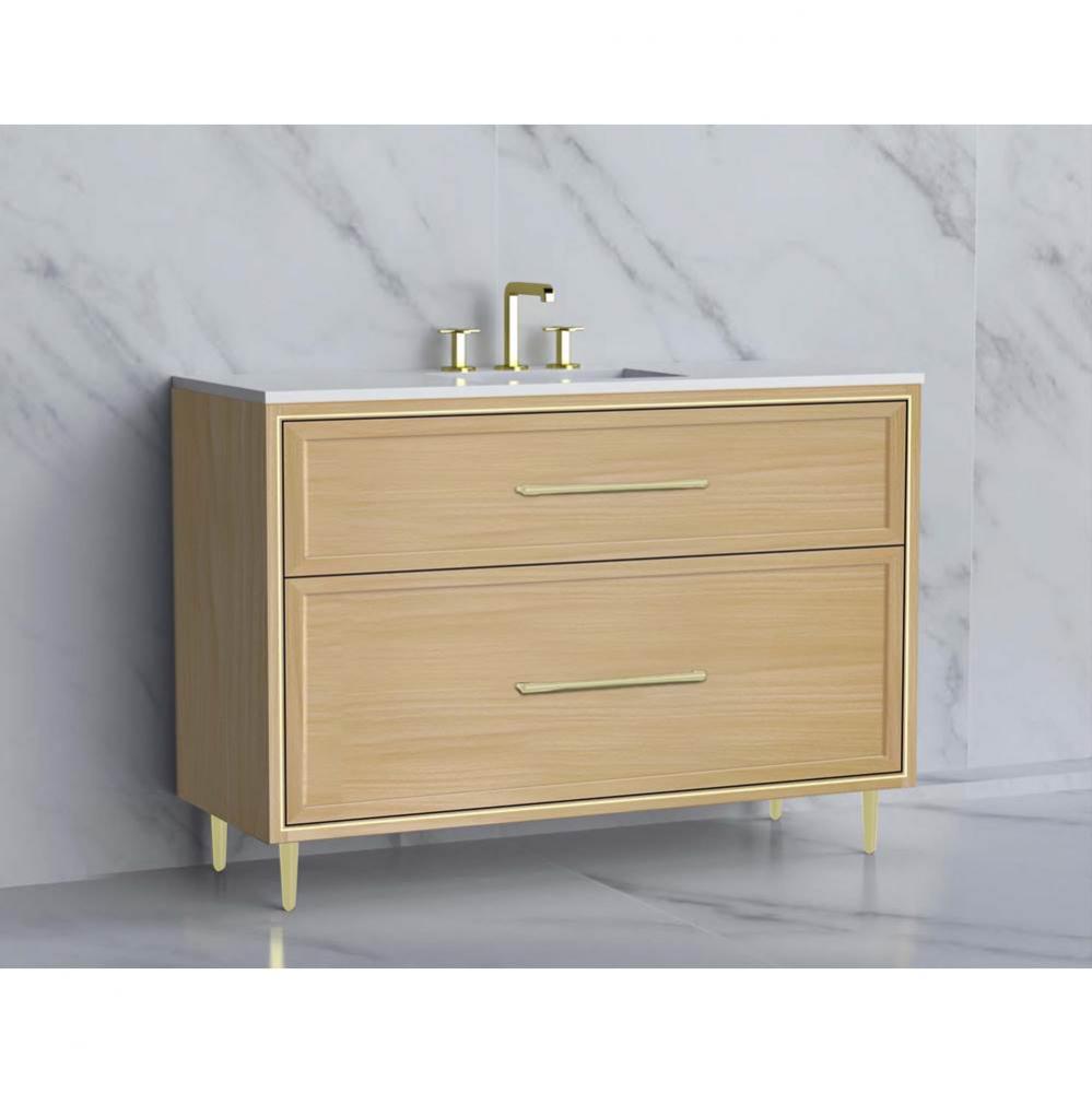 Madeli Profile 48C'' Free standing Vanity Cabinet in Natural Oak/HW: Handle & Feet B
