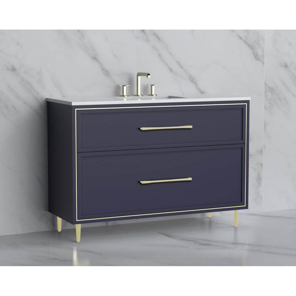 Madeli Profile 48C'' Free standing Vanity Cabinet in Sapphire/HW: Handle & Feet Poli