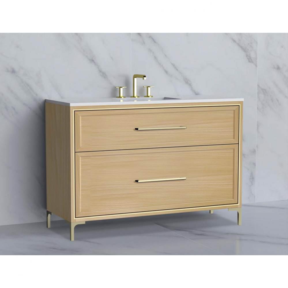 Madeli Profile 48C'' Free standing Vanity Cabinet in Natural Oak/HW: Handle & Feet S