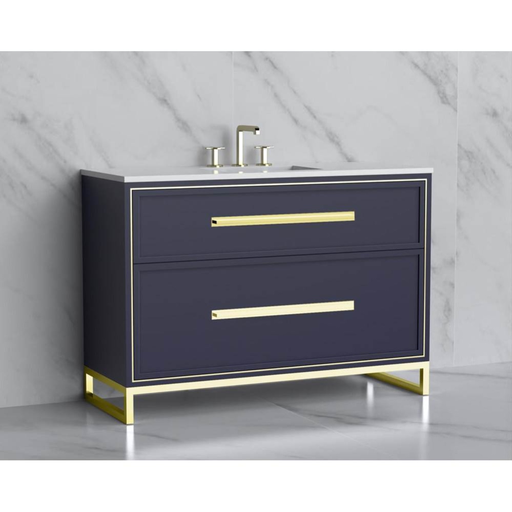 Profile 48C'' Free standing Vanity Cabinet in Sapphire/HW: Polished Chrome(PC)