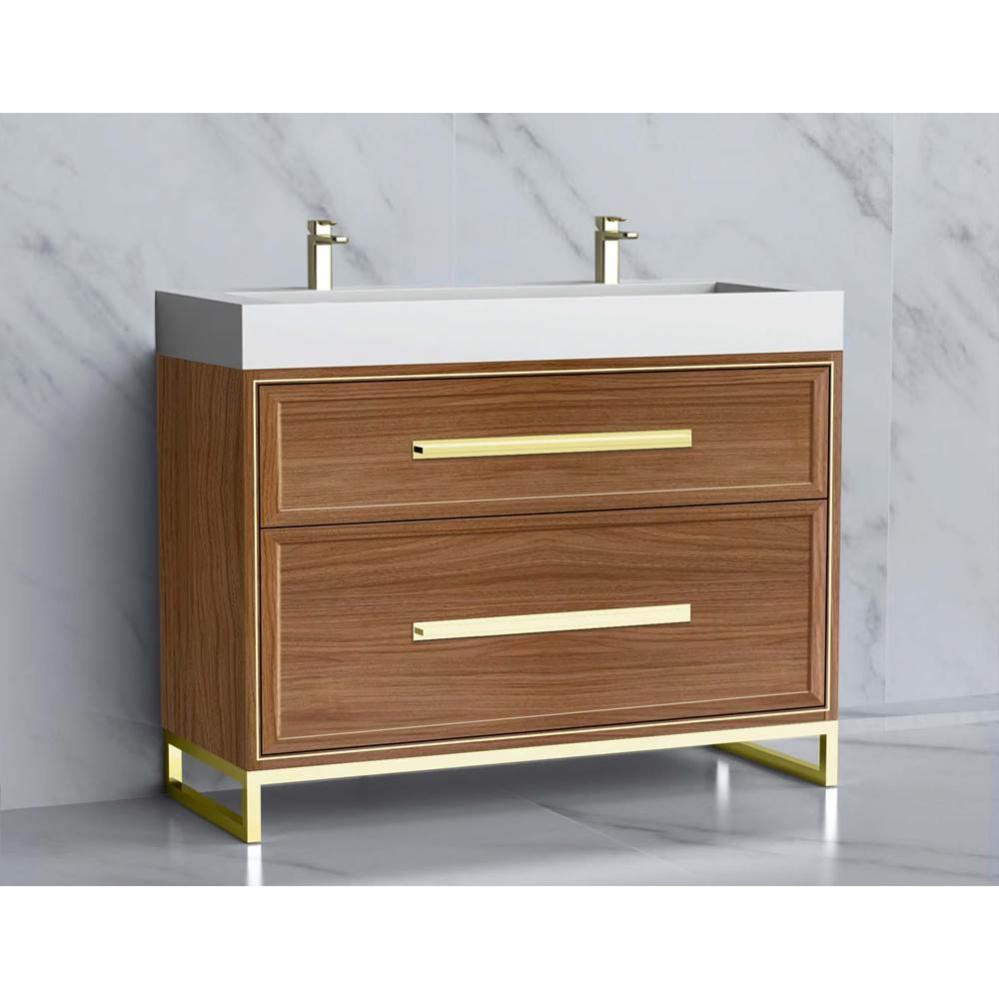 Madeli Profile 48D'' Free standing Vanity Cabinet in Natural Walnut/HW: Handle & Fee