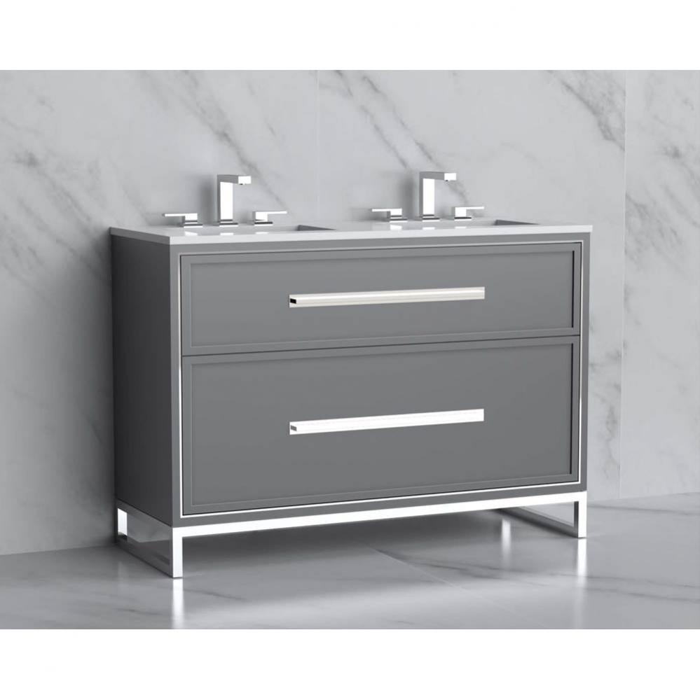Madeli Profile 48D'' Free standing Vanity Cabinet in Studio Grey/HW: Handle & Feet P