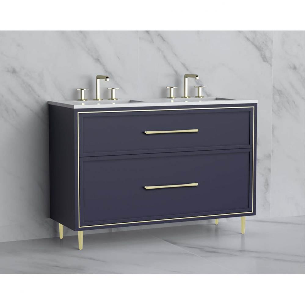 Madeli Profile 48D'' Free standing Vanity Cabinet in Sapphire/HW: Handle & Feet Sati