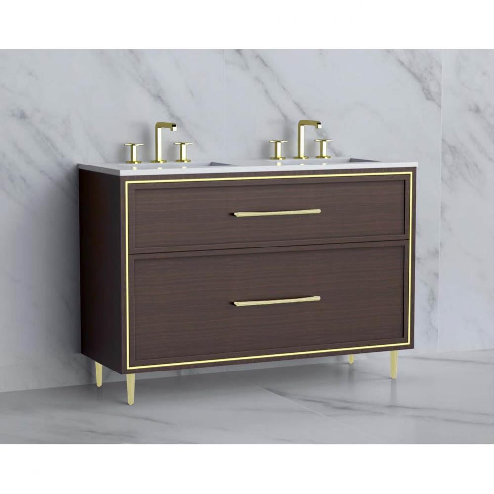 Madeli Profile 48D'' Free standing Vanity Cabinet in Walnut/HW: Handle & Feet Satin