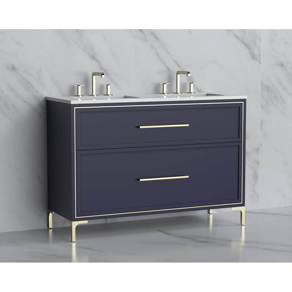 Madeli Profile 48D'' Free standing Vanity Cabinet in Sapphire/HW: Handle & Feet Brus