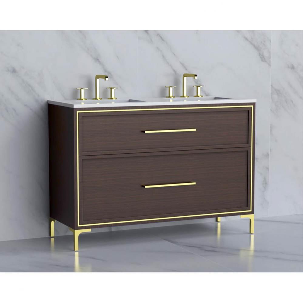 Madeli Profile 48D'' Free standing Vanity Cabinet in Walnut/HW: Handle & Feet Brushe