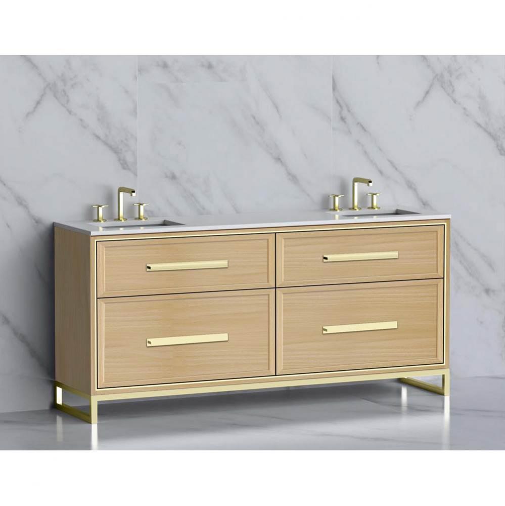 Madeli Profile 72'' Free standing Vanity Cabinet in Natural Oak/HW: Handle & Feet Po