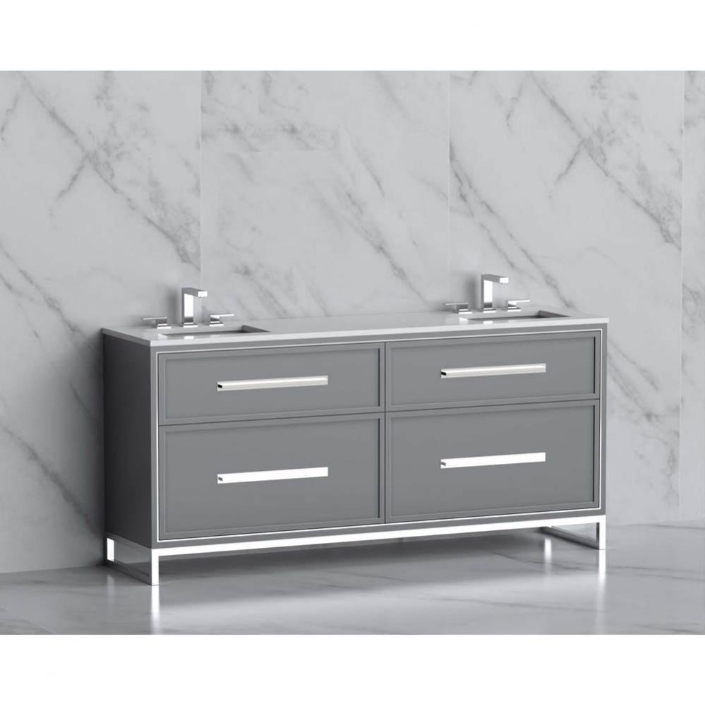 Madeli Profile 72'' Free standing Vanity Cabinet in Studio Grey/HW: Handle & Feet Sa