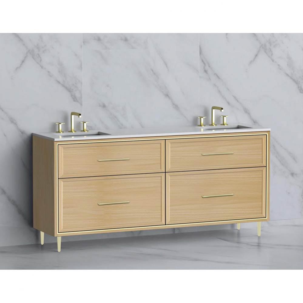 Madeli Profile 72'' Free standing Vanity Cabinet in Natural Oak/HW: Handle & Feet Sa