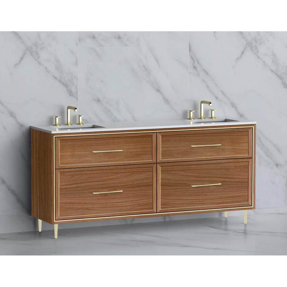 Madeli Profile 72'' Free standing Vanity Cabinet in Natural Walnut/HW: Handle & Fee