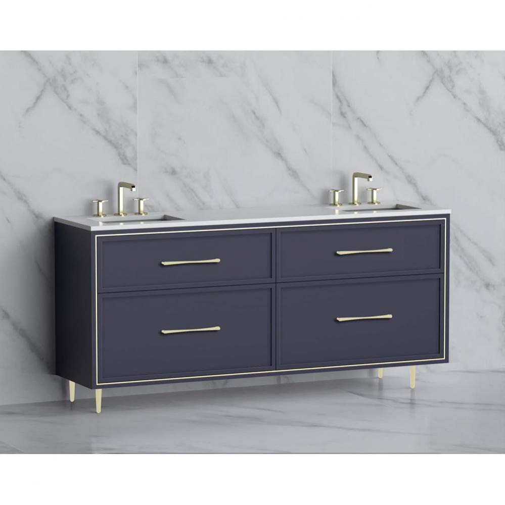 Madeli Profile 72'' Free standing Vanity Cabinet in Sapphire/HW: Handle & Feet Polis