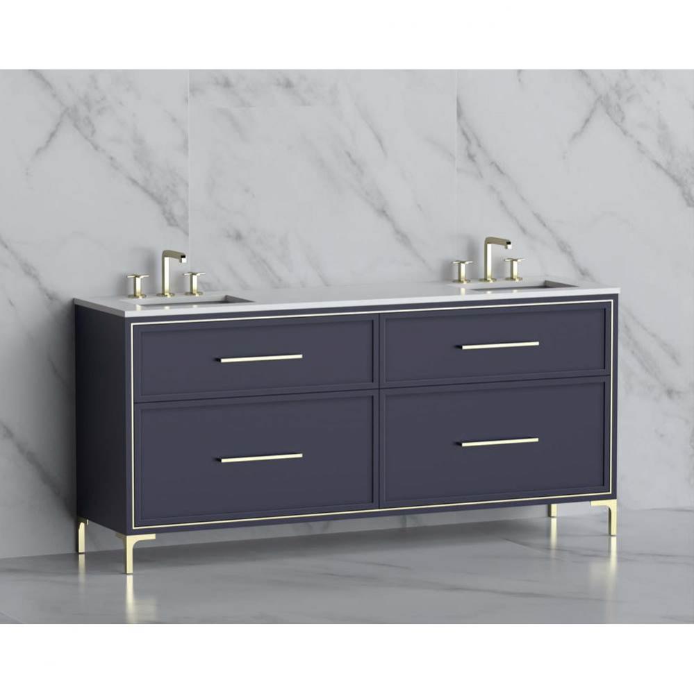 Madeli Profile 72'' Free standing Vanity Cabinet in Sapphire/HW: Handle & Feet Brush