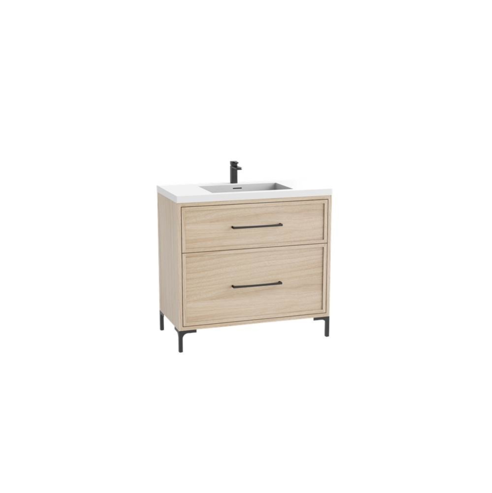 Profile SE 48C'' Free standing Vanity Cabinet in Natural Oak/HW: Polished Chrome(PC)