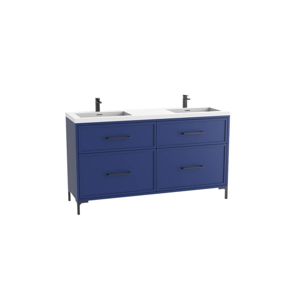 Profile SE 72D'' Free standing Vanity Cabinet in Sapphire/HW: Polished Chrome(PC)