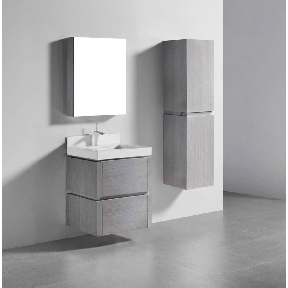 Madeli Cube 24'' Wall hung  Vanity Cabinet in Ash Grey Finish