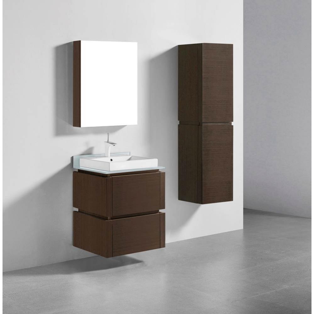 Madeli Cube 24'' Wall hung  Vanity Cabinet in Walnut Finish