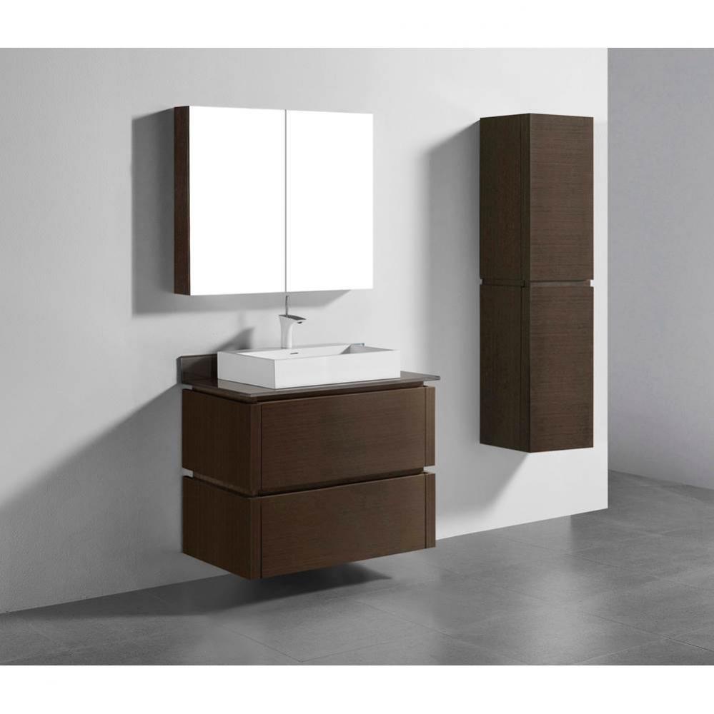 Madeli Cube 36'' Wall hung  Vanity Cabinet in Walnut Finish
