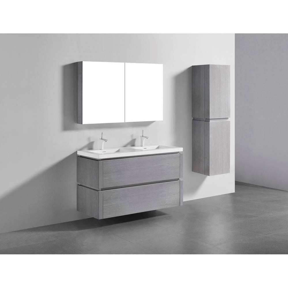 Madeli Cube 48D'' Wall hung  Vanity Cabinet in Ash Grey Finish