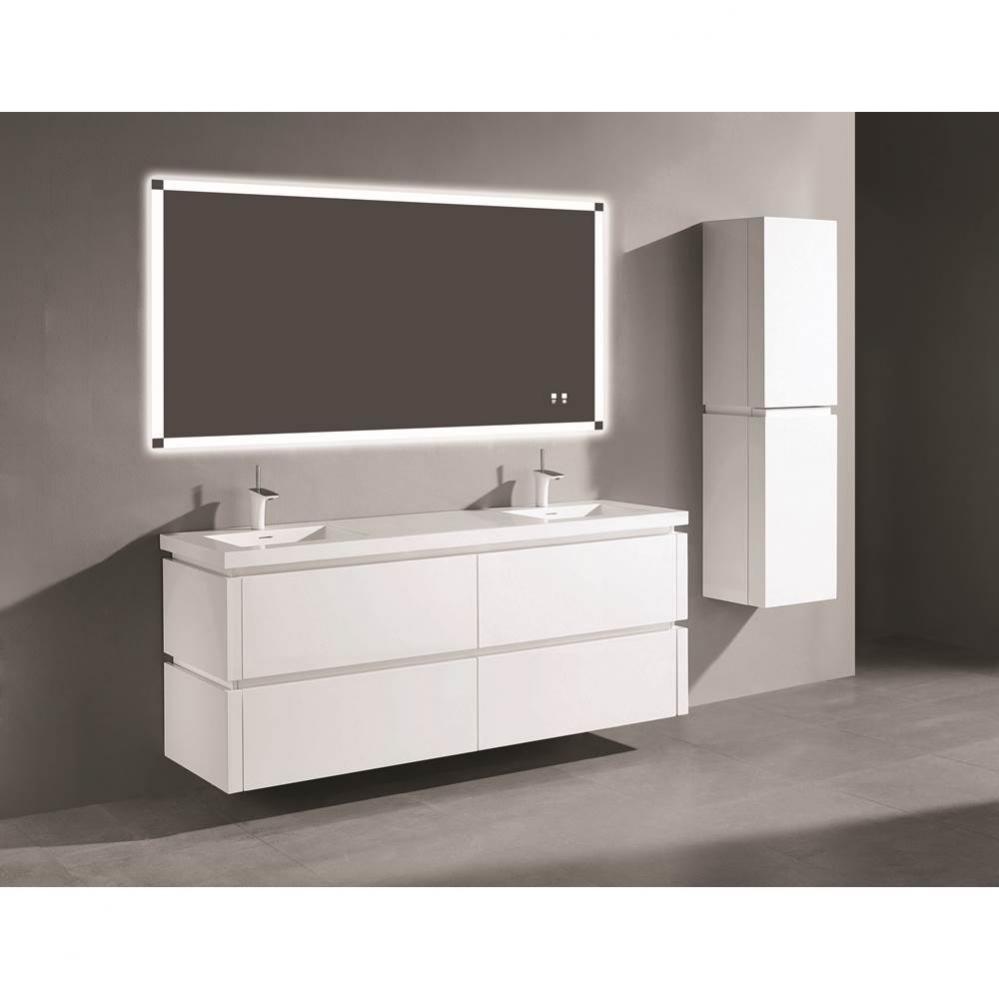 Madeli Cube 72'' Wall hung  Vanity Cabinet in White Finish