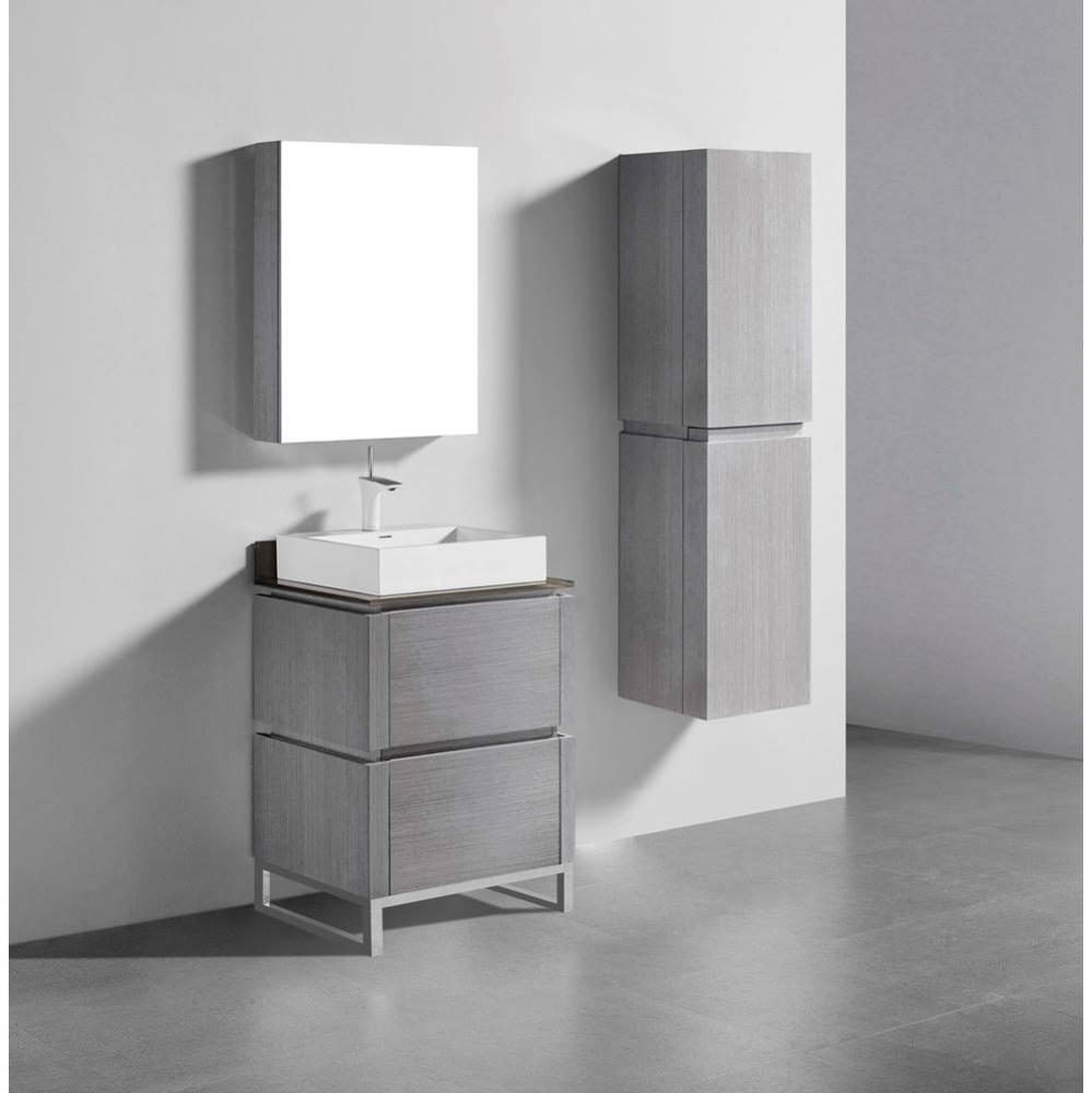 Madeli Metro 24'' Free Standing Vanity in Ash Grey/HW: Satin Brass(SB)