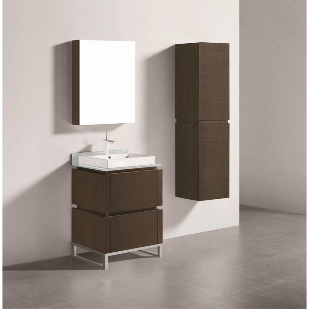 Metro 24'' Free Standing  Vanity Cabinet in  Walnut/HW: Brushed Nickel(BN)