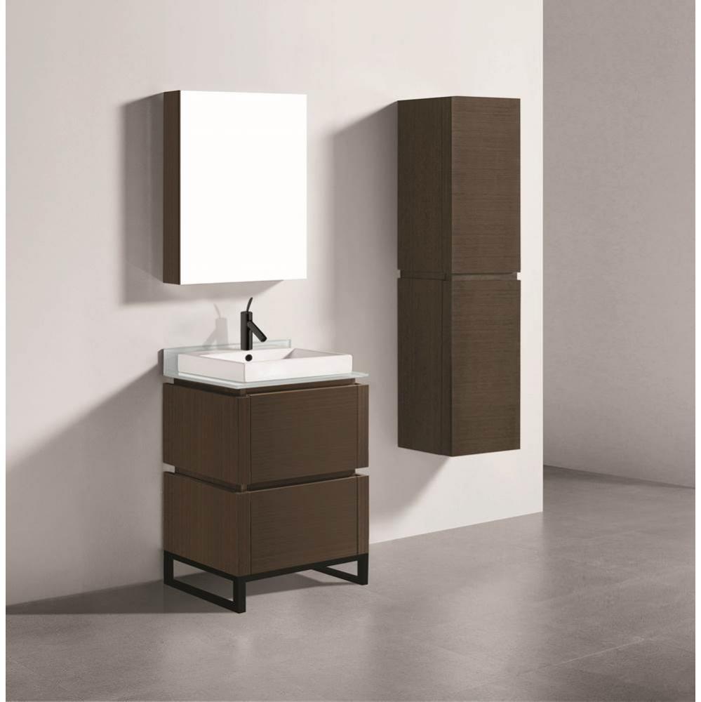Metro 24'' Free Standing  Vanity Cabinet in  Walnut/HW: Matte Black(MB)
