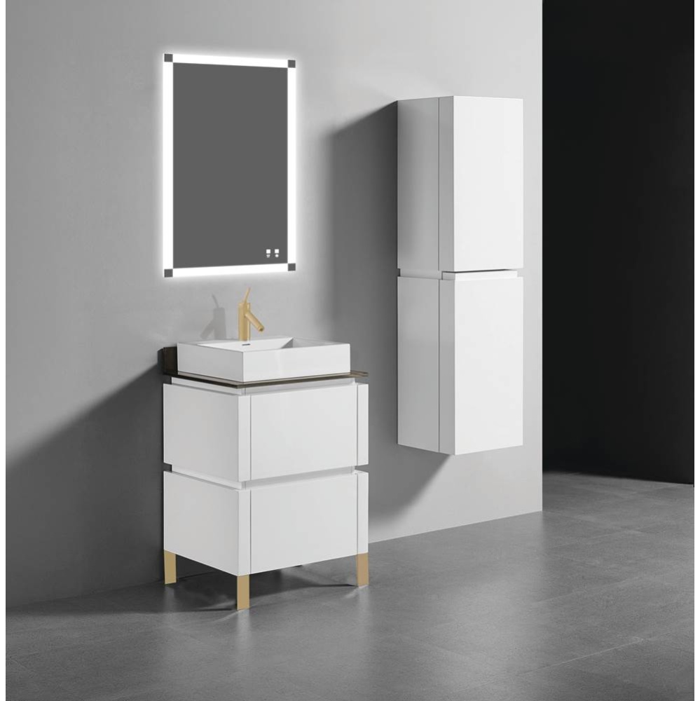 Metro 24'' Free Standing  Vanity Cabinet in  White/HW: Satin Brass(SB)