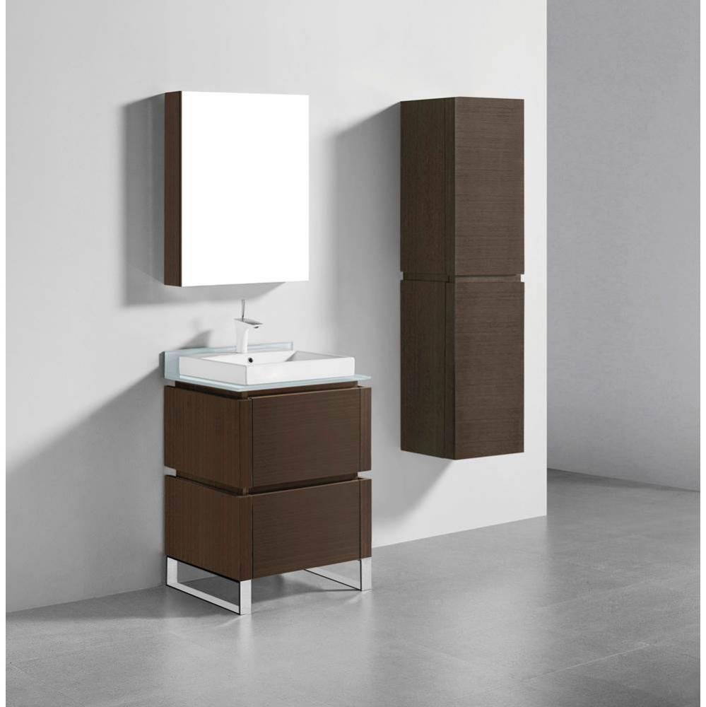 Madeli Metro 24'' Free Standing Vanity in Walnut/HW: Polished Chrome(PC)