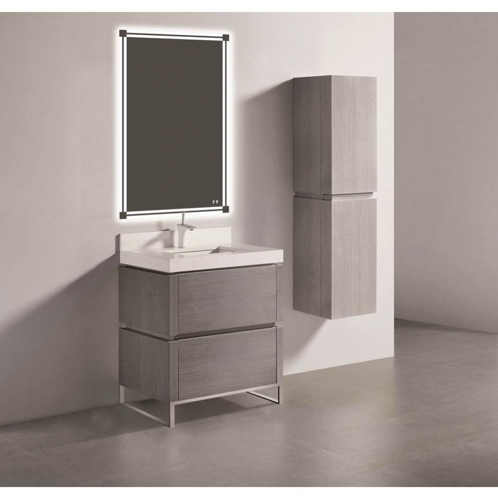 Madeli Metro 30'' Free Standing Vanity in Ash Grey/HW: Polished Chrome(PC)